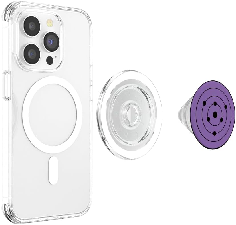 Anime Style Japanese Manga Comic Pattern PopSockets PopGrip for MagSafe, Black Purple Design