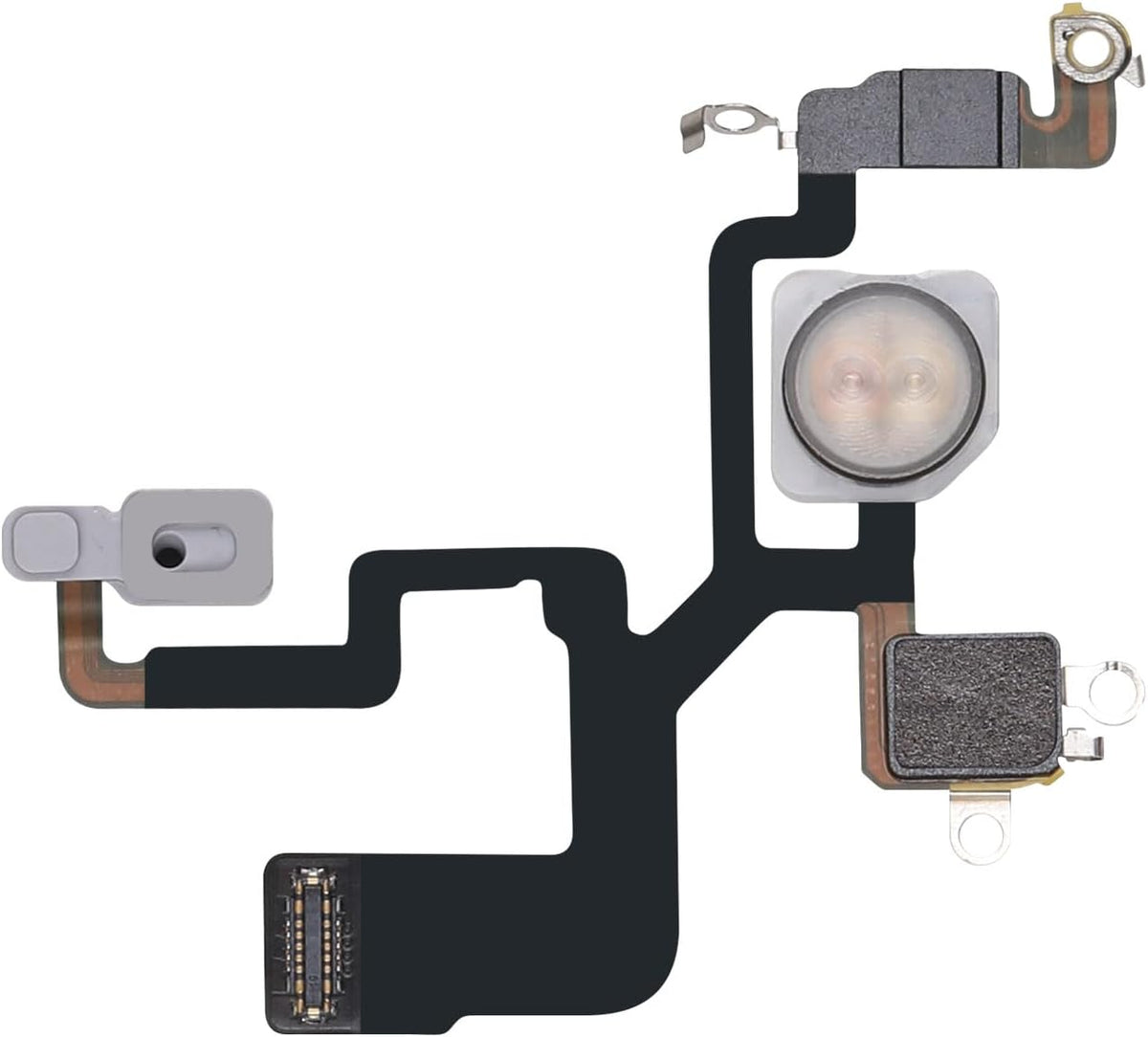 Flash Light Flex Cable Replacement for iPhone 12 Pro Max, Repair Part for Flashlight with Pre-Installed Metal Bracket