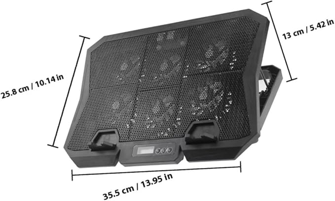 Laptop Cooling Pad with Quiet 15.6-inch Fan Adjustable Speed Blue LED Laptop Stand Cooler for Gaming and Office Use