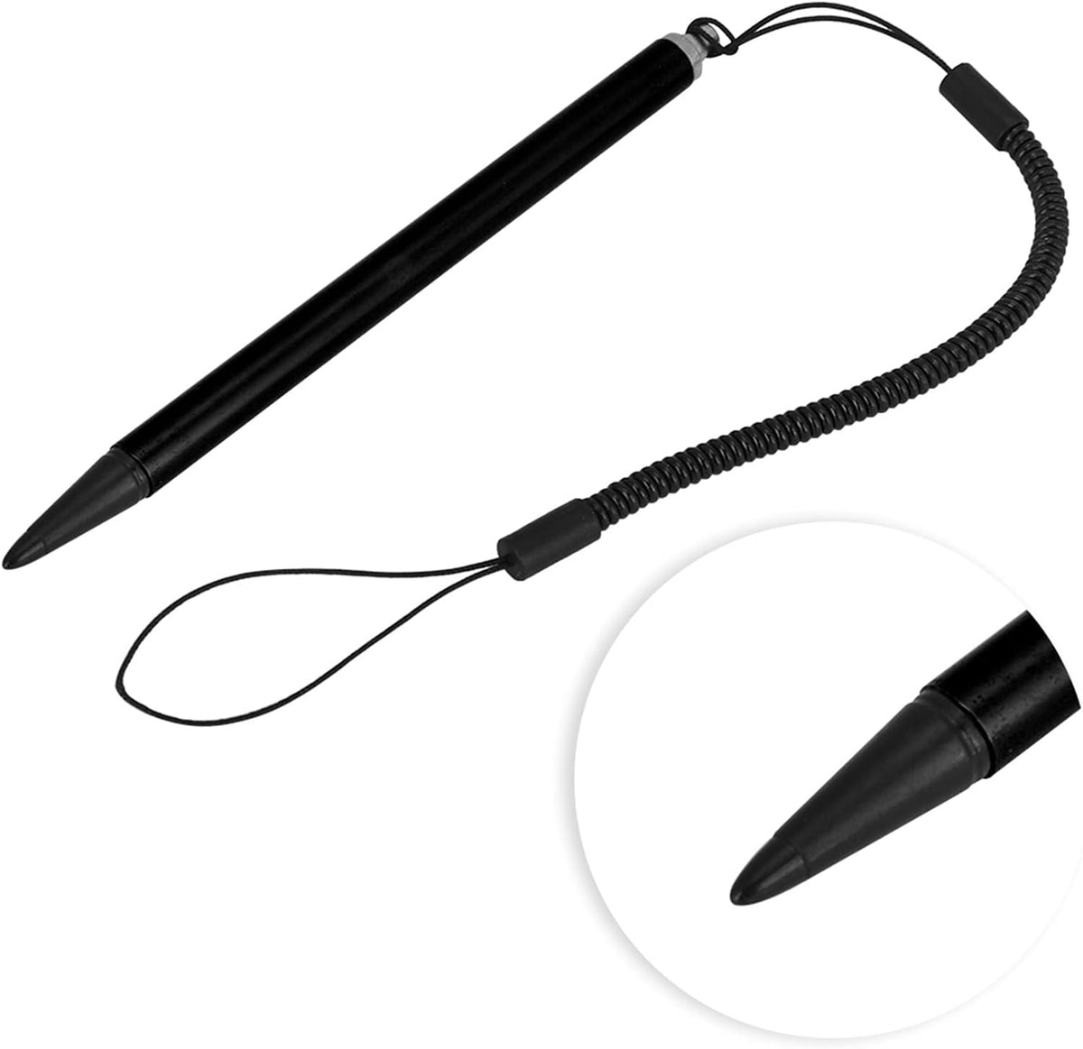 ASHATA Stylus, Resistive Touch Painting Pen with Spring Rope, Compatible with All Resistive Touch Screen Devices (Black)