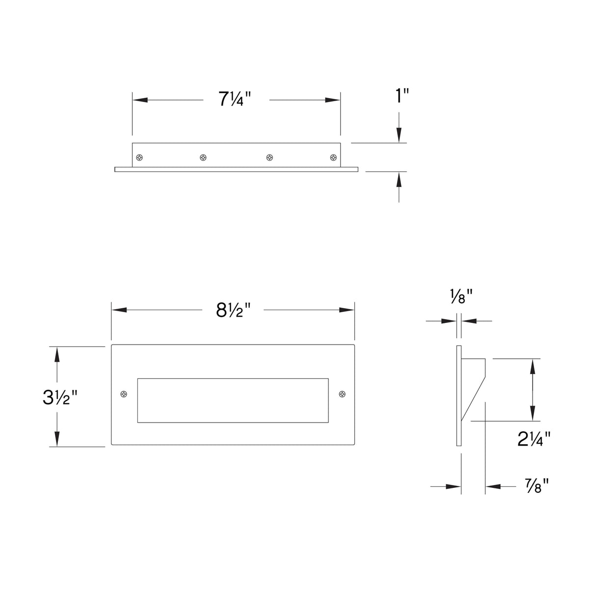 Hinkley Taper 1565BZ Wide Horizontal 12v Landscape Step Light, Aluminum, Low Voltage, Recessed Mount, Integrated LED, Safe for Wet Conditions, Bronze