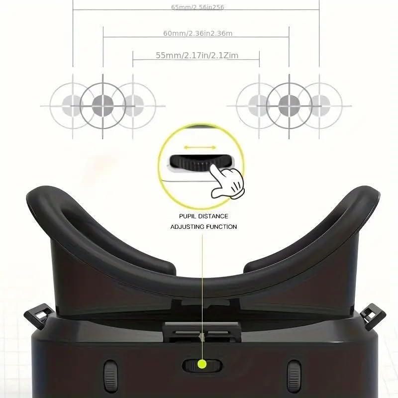 VR Headset for iPhone or Android Phone, Virtual Reality 3D Glasses Helmets, Compatible with 4.7-7.2 inch Mobile Devices