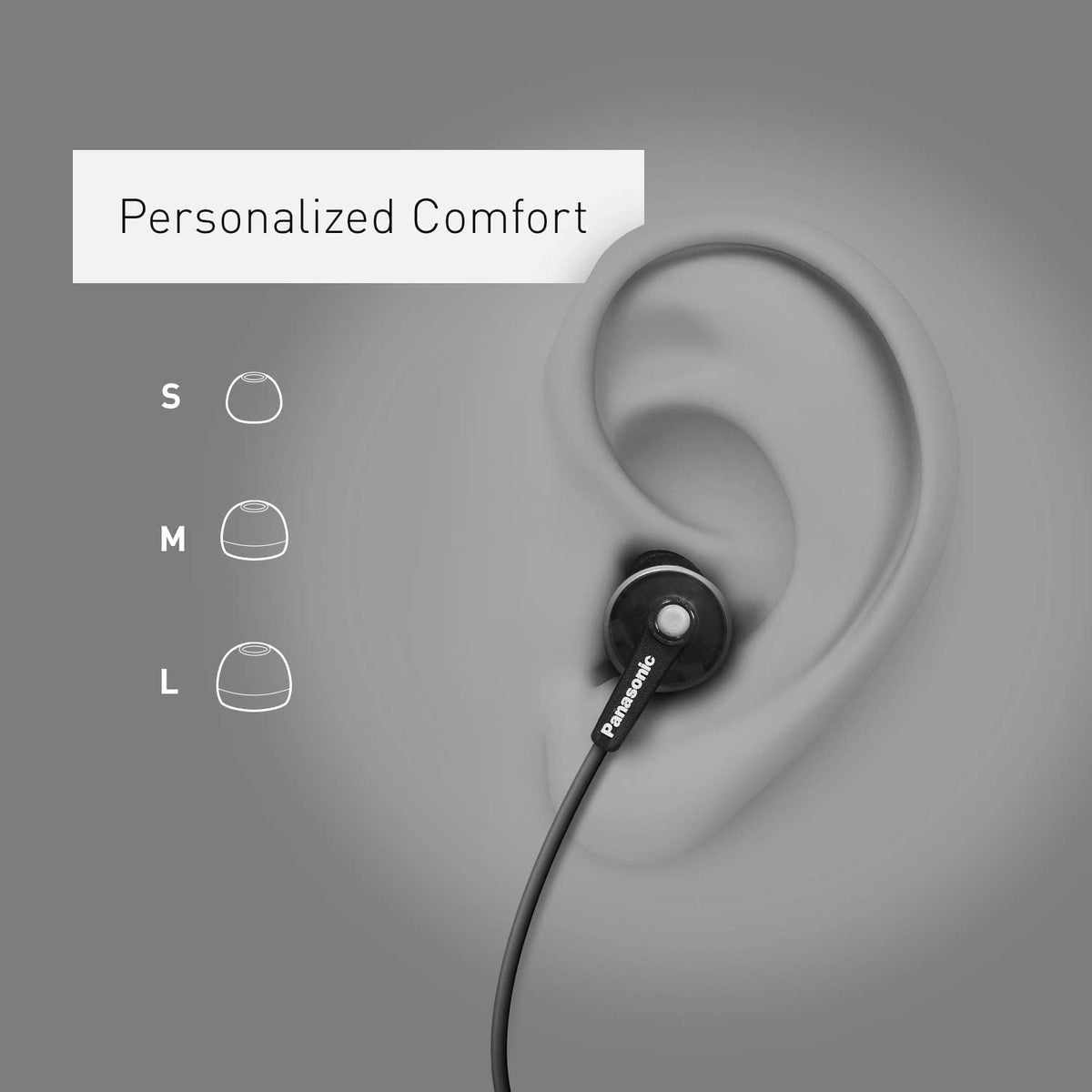 PANASONIC ErgoFit Earbud Headphones with Microphone and Call Controller Compatible with iPhone, Android and Blackberry - RP-TCM125-A - In-Ear (Blue)