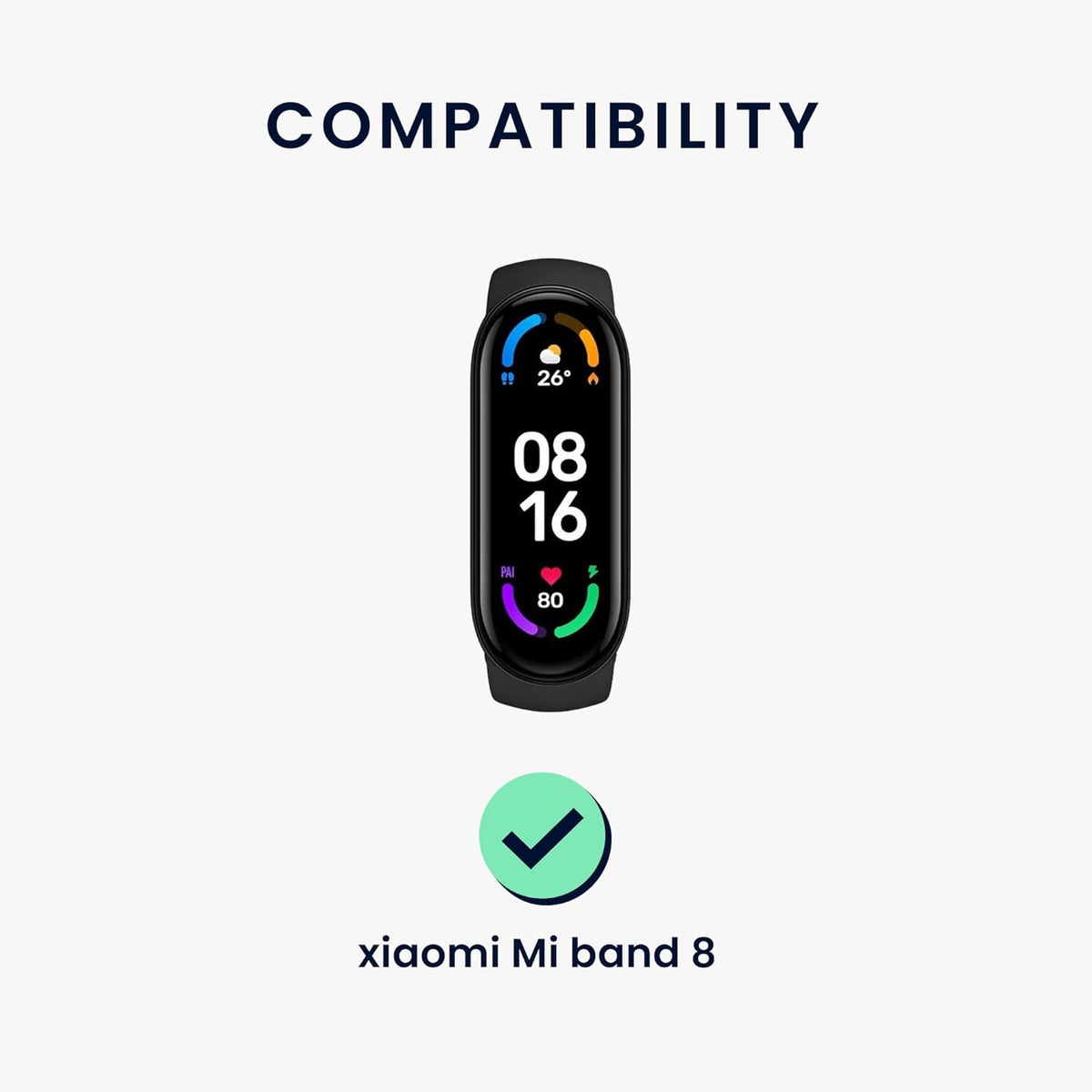 kwmobile Nylon Band, Replacement Strap Compatible with Xiaomi Mi Band 8 for Fitness Tracker