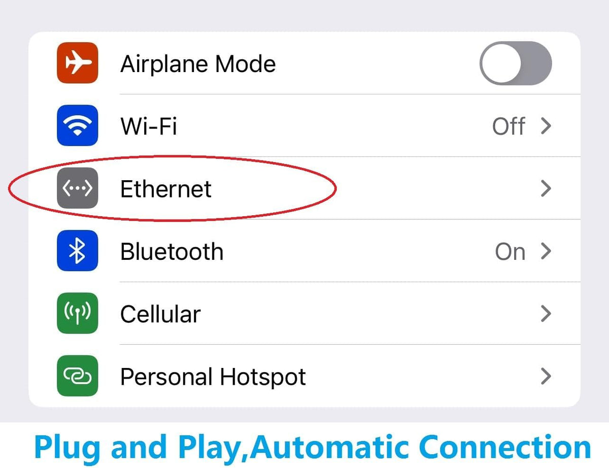 Lightning to Ethernet Adapter with Charging Port, RJ45 Ethernet LAN Network Adapter for iPhone/iPad/iPod Supports