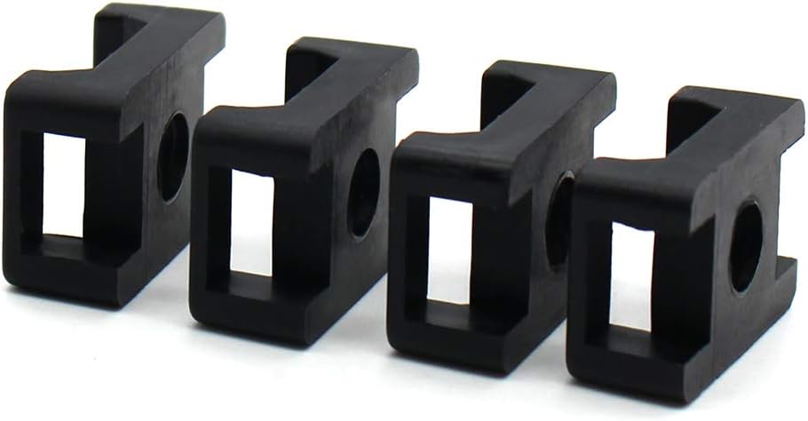 Black 9mm Cable Tie Mount Base Saddle Type Holder, Large Size 0.75 inch, Pack of 100, Screw Wire Bundle Holder
