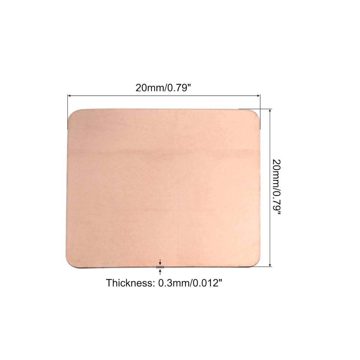 MECCANIXITY Heatsink Copper Pad Shim - 20mm x 20mm x 0.3mm Thermal Conductive Heat Sink Pack of 12