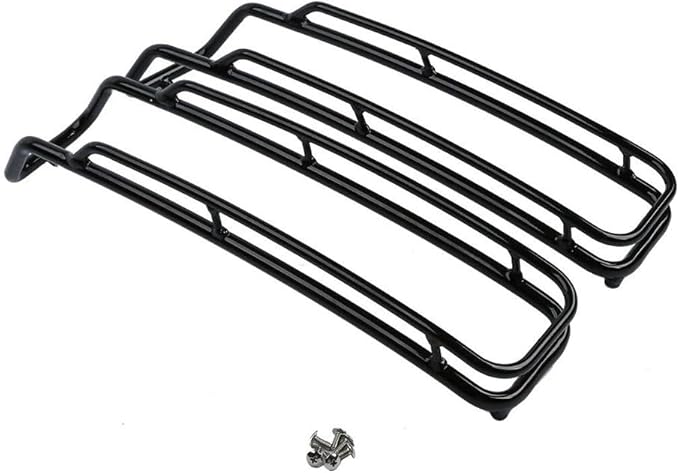 Black Top Hard Saddlebags Lids Rack Rail Guards Iron Saddlebag Guard-Type BTHSLRRGFFHT1 Compatible with Harley Davidson