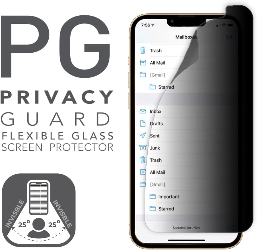 ARMOR Flexible Glass Screen Protector for iPhone 13 Pro Max, Privacy Guard with 9H Hardness