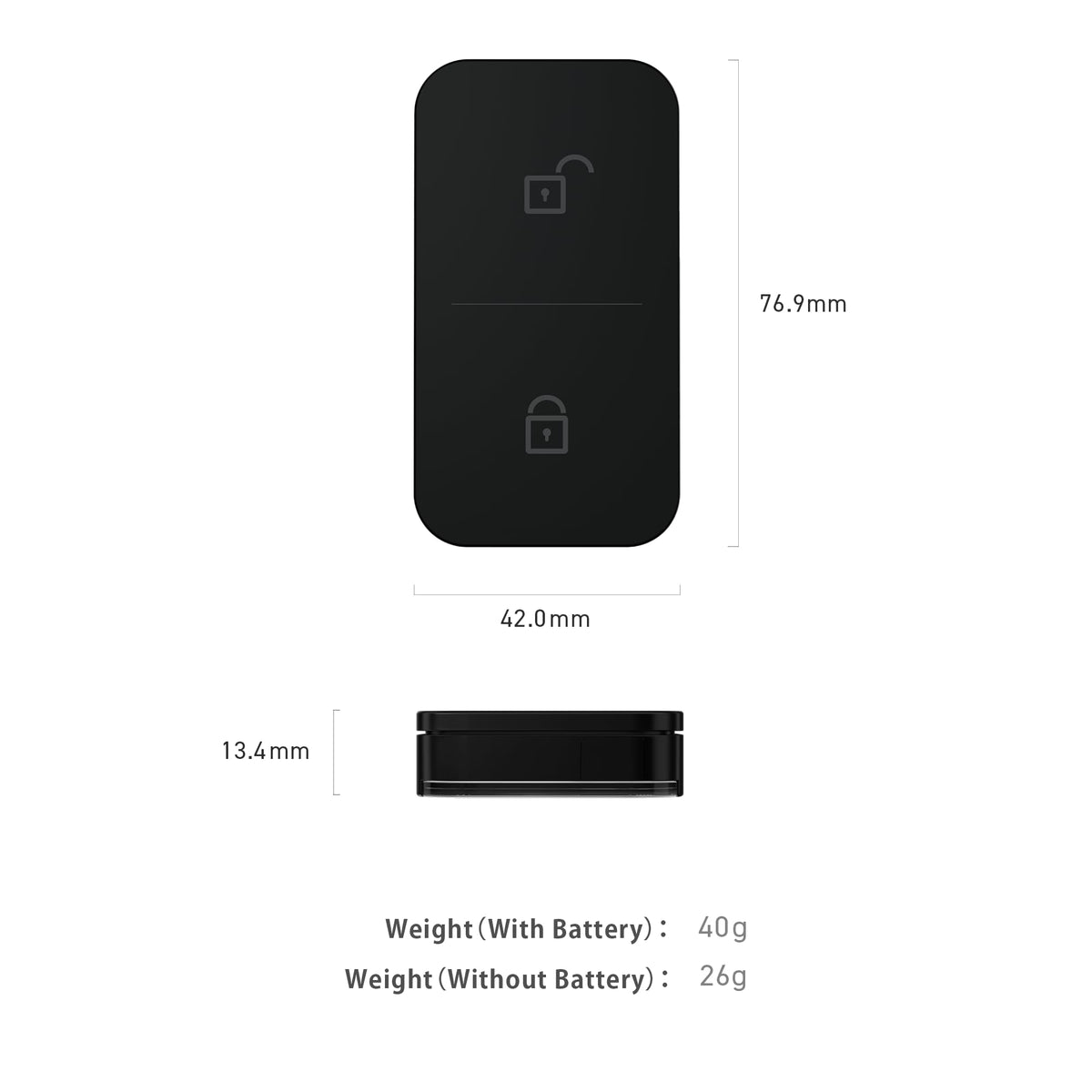 CANDY HOUSE Remote, Smart Bluetooth Button for Sesame 5, 5Pro, 5US, Bot 2 / Cycle 2 Smart Lock (Black)