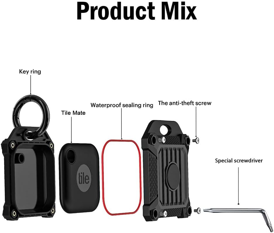 Tile Mate 2022 Tracker Case, Anti-Scratch Waterproof Cover with Keychain for Finder and Item Locator