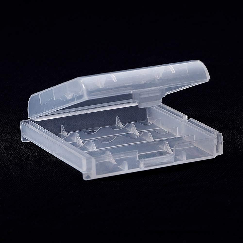Battery Case for AA/AAA Batteries: Compact Portable Organizer Storage Case, Clear Protective Plastic for Home/Travel (4