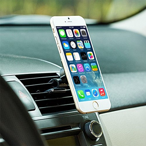 Premium Quality Magnetic Car Mount AC Air Vent Holder for iPhone 7 6 6S, Plus, SE, 5S 5C 5 4S (All Carriers Including AT&T, T-Mobile, Sprint, Verizon