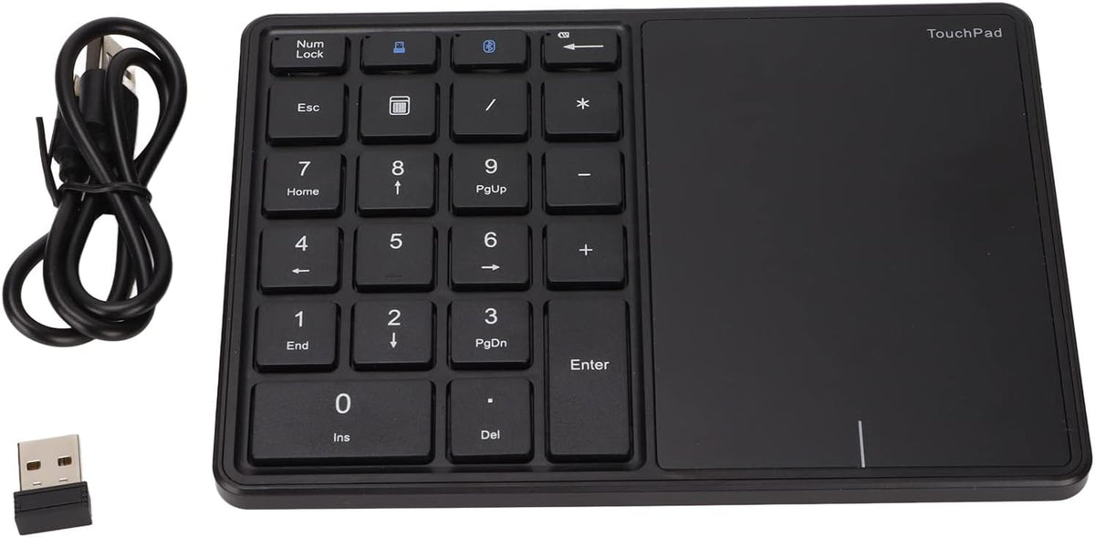 Yosoo Numeric Keypad Touchpad 2 in 1 Wireless Slim Number Pad, 22 Keys Bluetooth 4.2, Portable Financial Accounting