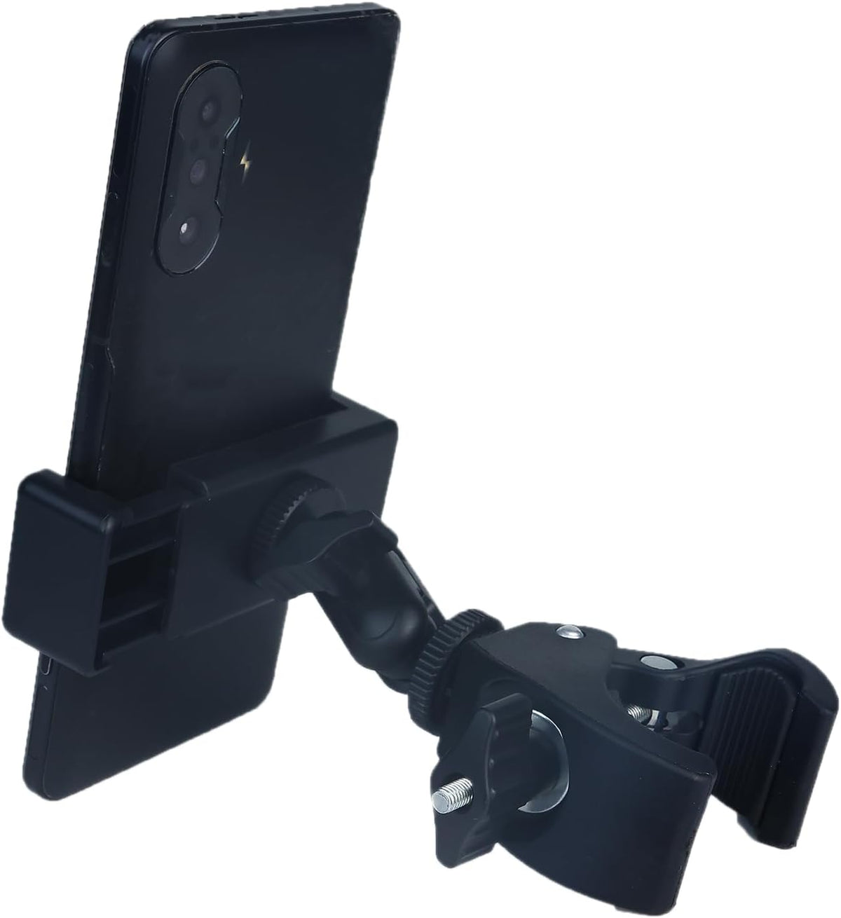 Phone Holder with Clamp for Golf Cart Universal Phone Mount Holder for Bicycle, Wheelchair, Stroller Mic Stand Phone Holder