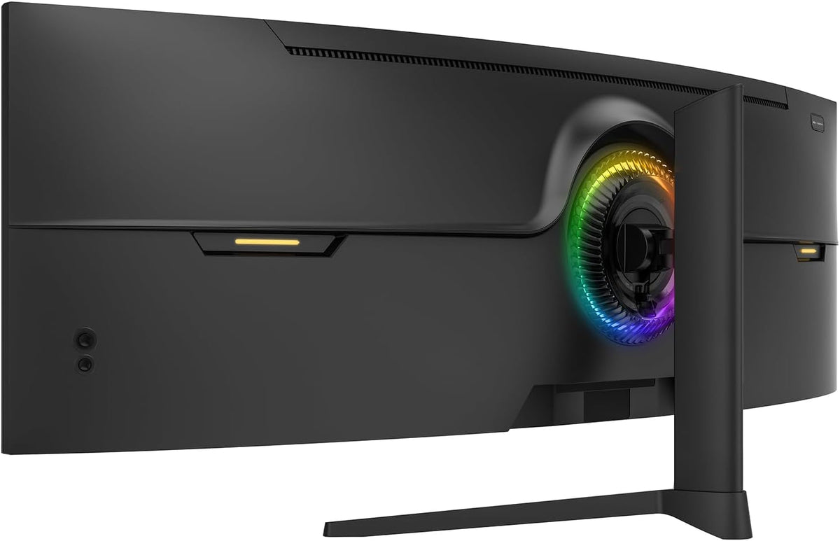 CRUA 49" Curved Gaming Monitor | DFHD(3840x1080P), 144Hz/165Hz, 1500R, 32:9, AMD FreeSync, 120% sRGB, Height Adjustable Ultra-Wide Screen Monitors, HDMI 2.1 & DP 1.4, Wall Mount Install- Black