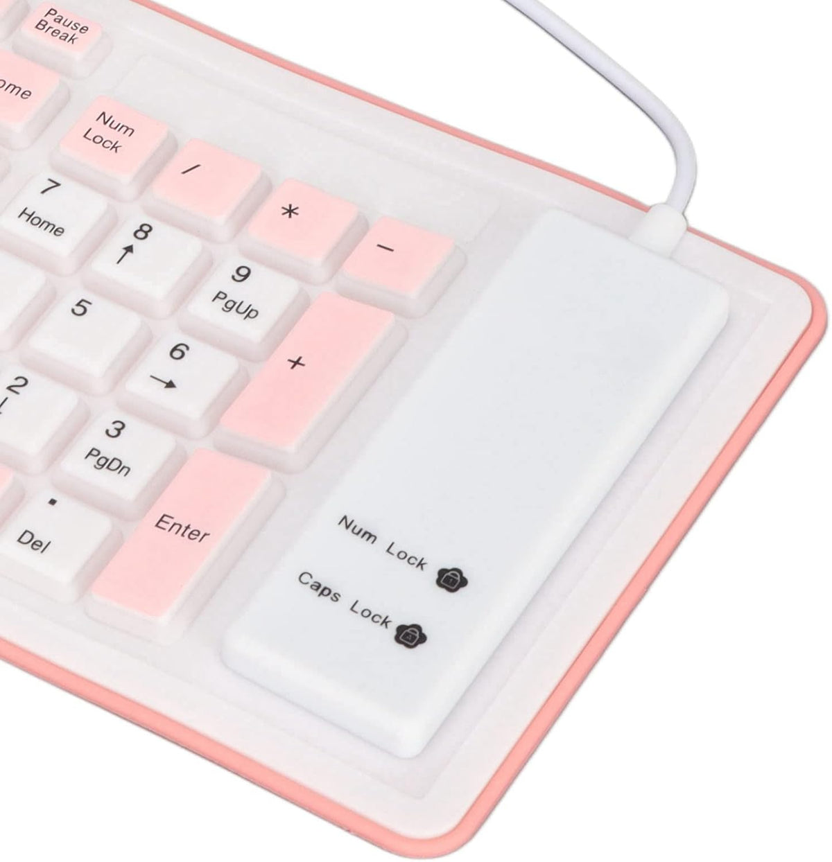 Foldable Silicone Keyboard, 103 Keys Wired Bluetooth Waterproof Rollup Keyboard, Mute Flexible Soft Rubber for PC