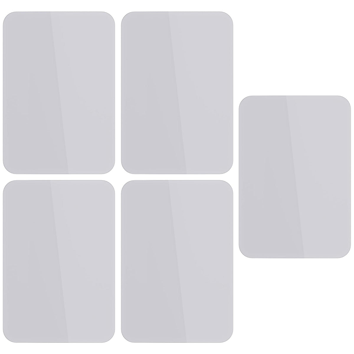 Replacement Reusable Adhesive for Suction Grip 3.24x2.24''- Compatible with OCTOBUDDY Classic, Removable Double-Sided Stickers (Pack of 5) (Clear)
