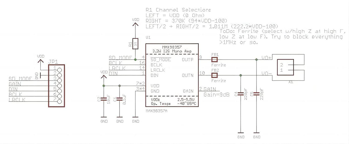 WWZMDiB MAX98357 I2S Audio Amplifier Module, Unfiltered Class D Audio Amplifier, Support for ESP32 Raspberry Pi