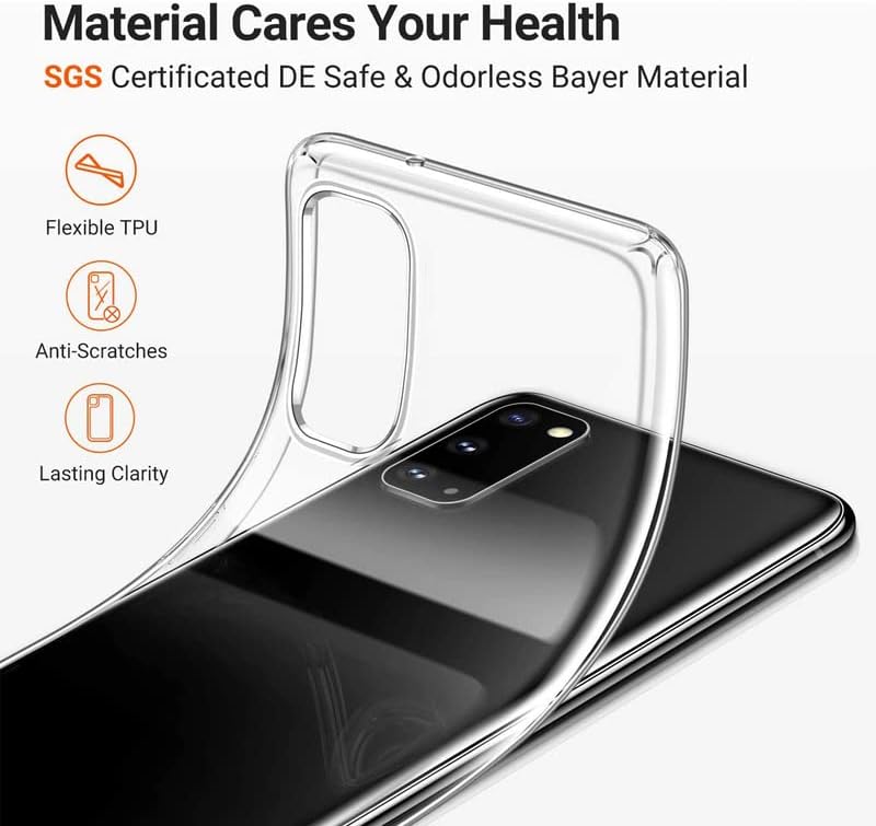 Blackview BV8900 Phone Case (6.50") with 4 X Tempered Glass Protective Film, Slim Soft TPU Shockproof Clear Shell