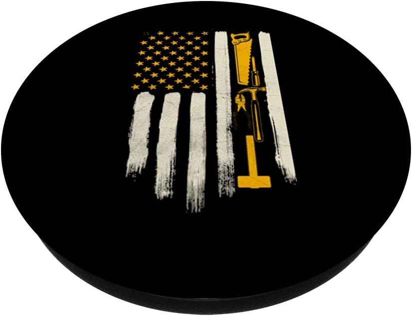 Patriotic American Flag Construction Tools PopSockets, Swappable Grip for Phones & Tablets