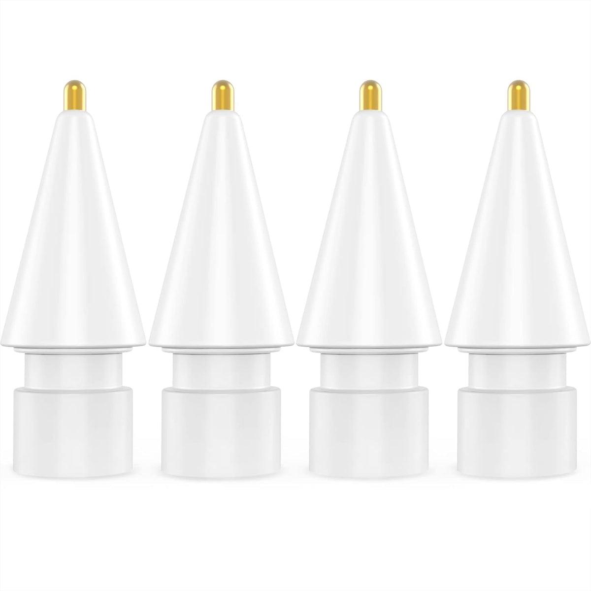 NIUTRENDZ 4 Pack Replacement Tips for Apple Pencil 2nd Generation and 1st Generation Fine Point Metal Tip, Wear-Resistant & Precise Control (1.95mm, White)