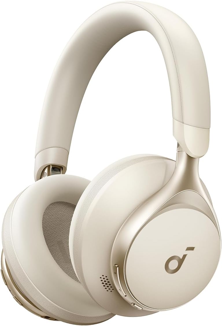 Soundcore by Anker, Space One, Active Noise Cancelling Headphones, 2X Stronger Voice Reduction, 40H ANC Playtime, App Control, LDAC Hi-Res Wireless Audio, Comfortable Fit, Clear Calls, Bluetooth 5.3