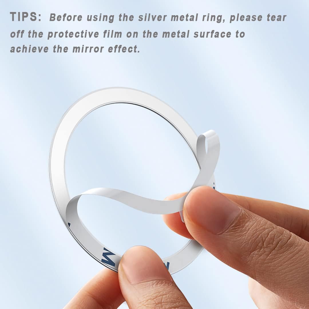 12 Pcs Magnetic Wireless Charging Metal Ring Kit, Ultra Thin Notched & Round Conversion for MagSafe iPhone