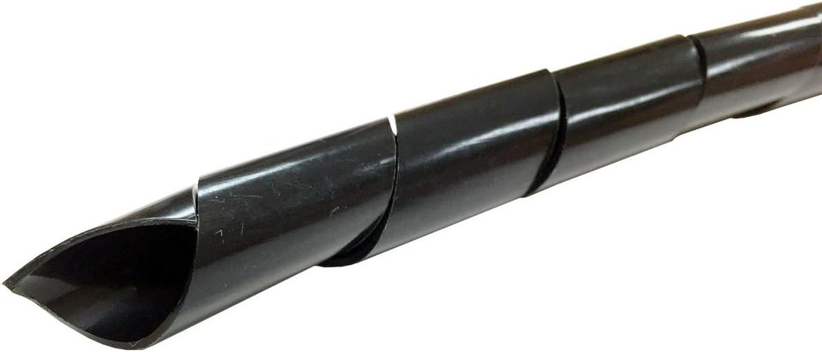 Electriduct Spiral Cable Wrap, 1/2" Polyethylene Expandable Wire Sleeve, 25 Feet, Black