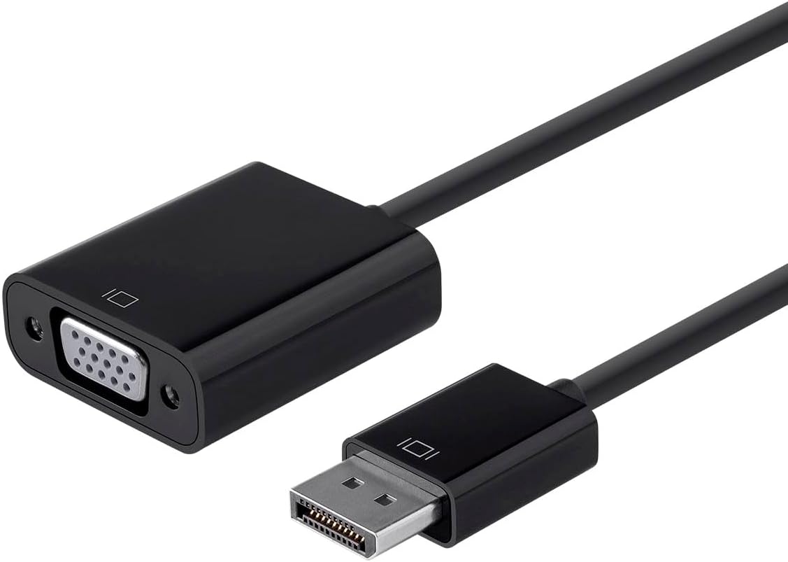 Monoprice DisplayPort 1.2a to VGA Active Adapter, Black