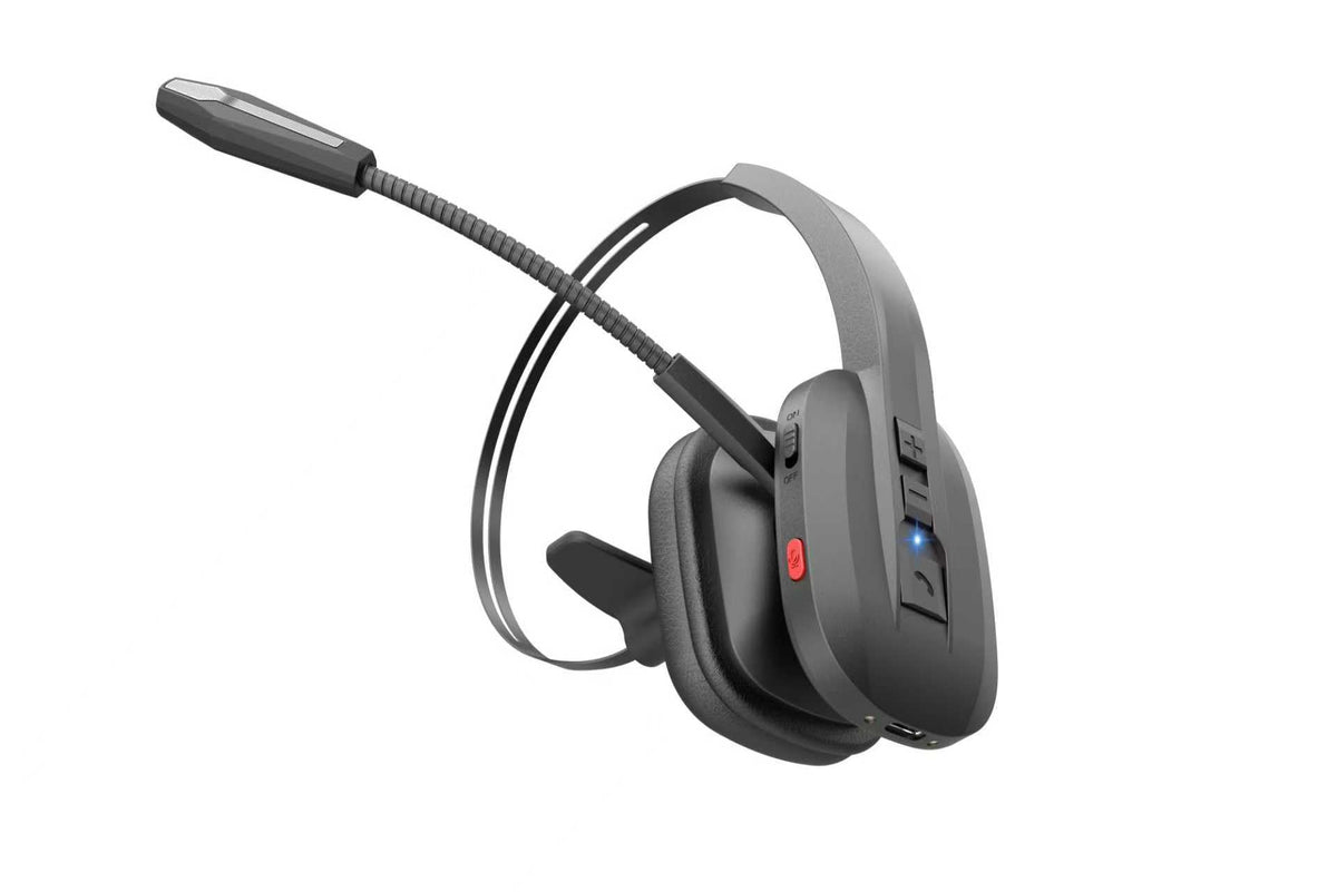SINWE Trucker Bluetooth Headset, Wireless Headset with Dual Mic Noise Cancelling, All-Day Talk Time Mute Button Bluetooth Headsets Multipoint