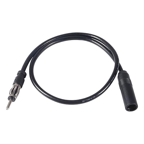DORHEA 19.6inch/50cm Car Radio Antenna Extension Cable, Universal Coaxial Cable Adaptor, DIN Plug Connector, Compatible with Car Stereo, Head Unit