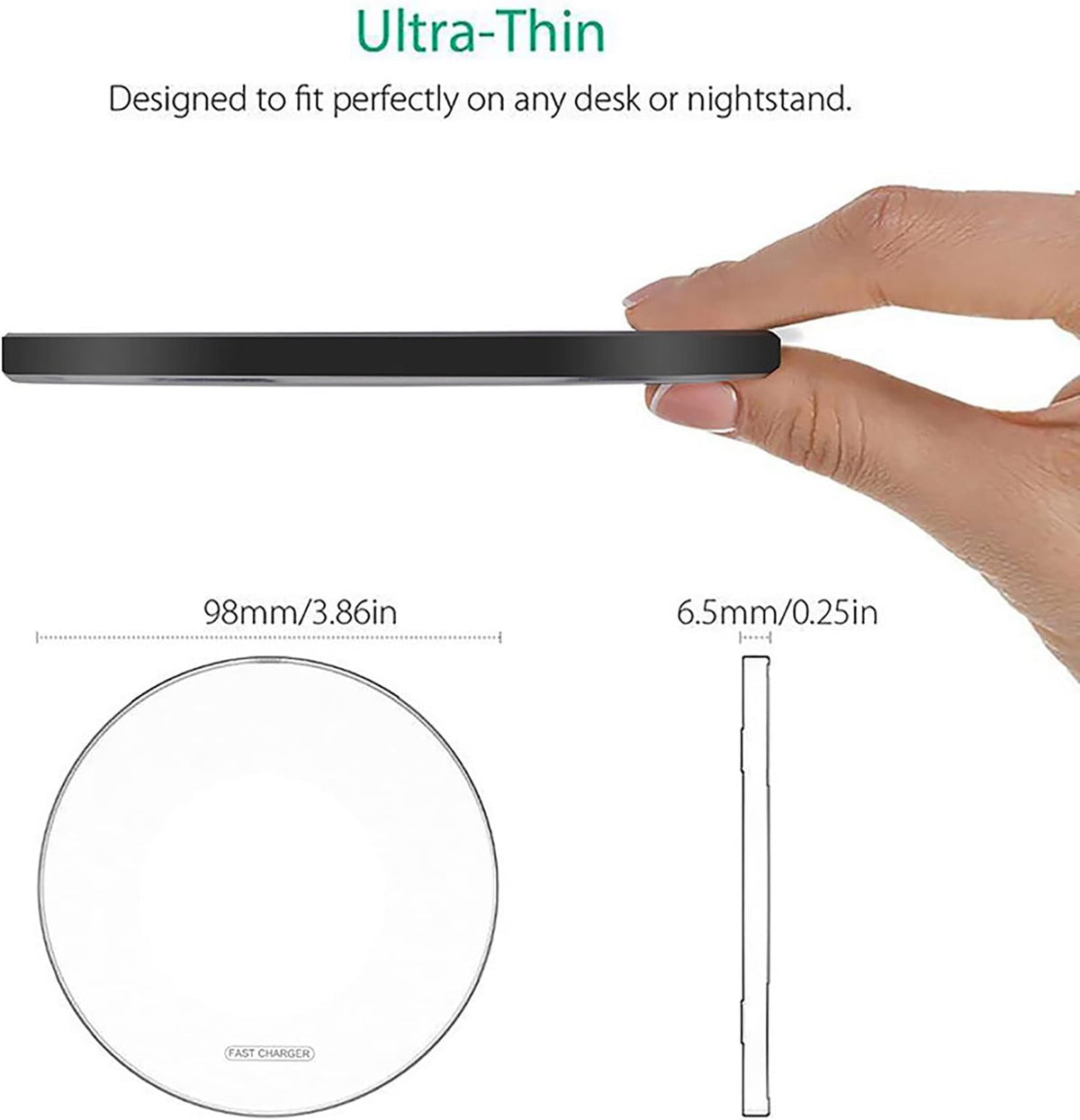 20W Max Fast Wireless Charging Pad Compatible with iPhone 11, 12, 13, 14 15 Pro/Pro Max, Samsung Galaxy/Note