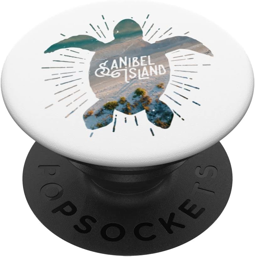 Sanibel Island PopSockets Swappable Grip with Sea Turtle Ocean Beach Design
