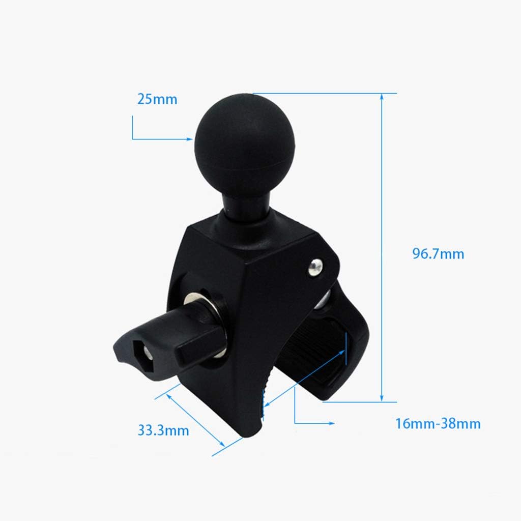 Motorcycle Bicycle Handle Bar Rail Mount - 1 Inch Ball Mount Action Camera for Handlebar Clamp, Black