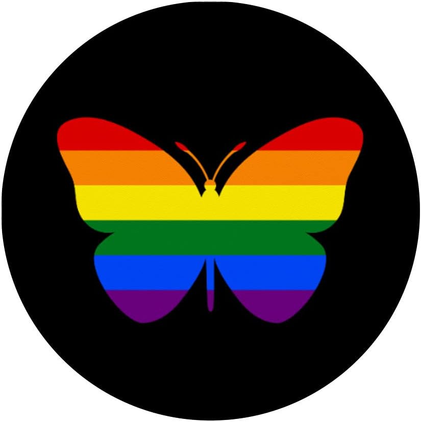 Cute Gay Pride Rainbow Flag Social Butterfly PopSockets Swappable Grip