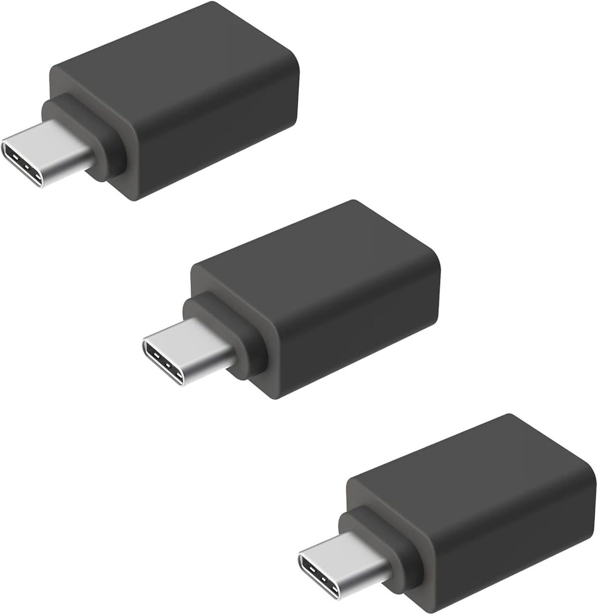 ienza Headset (3-Pack) USB-C to USB-A Adapter Converter for MacBook, PC, Android, iPhone, Receiver Dongle, Keyboard