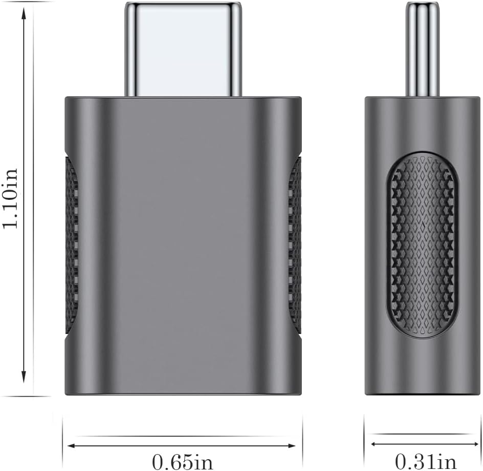 AuviPal 10Gbps USB C to USB 3.1 Adapter (4 Pack), Thunderbolt 4/3 to USB OTG Converter for iPhone, MacBook, iPad
