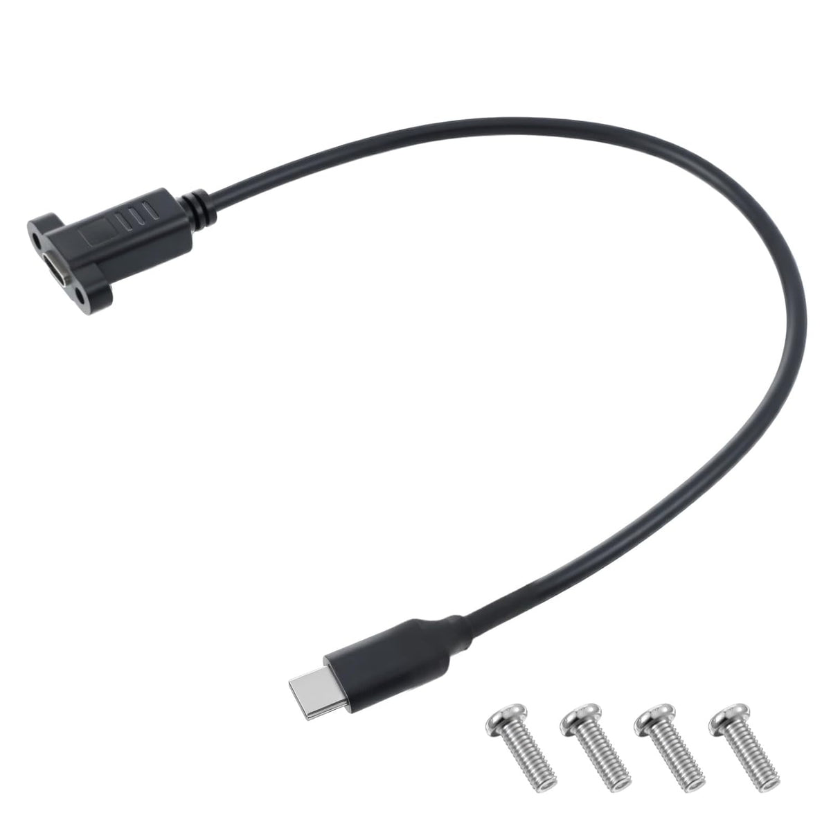 FdcLixuvol 3.1Panel 10gbps (30cm/1ft) USB Type C Male to Female Cable, USB Type C Mount Adapter Cable Panel Mount