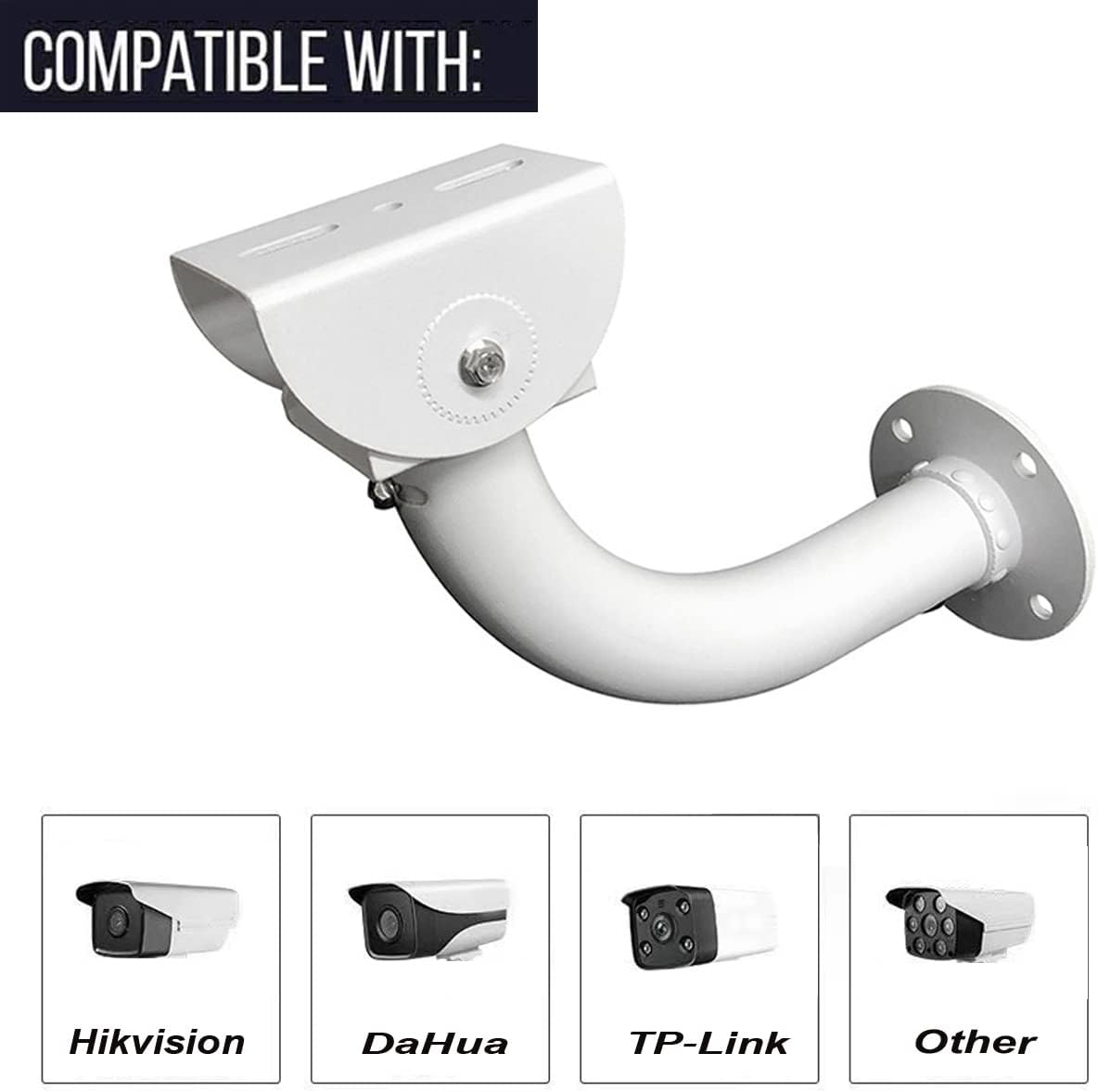 Surveillance Security Camera Mount Bracket for Indoor/Outdoor CCTV Cameras, J-Shape IP Cameras Bracket