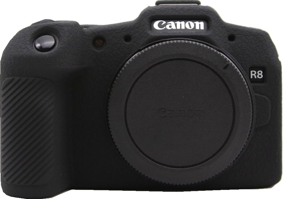 BMAOLLONGB R8 Camera Case, Lightweight Thin Silicone Rubber Cover for Canon Eos R8 (Black)