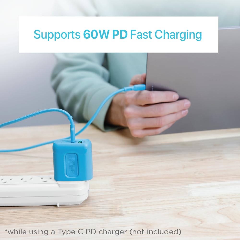 BLACK+DECKER USB C Multi Charging Cable, Fast Multi Charger Cable w/Adapter, Braided 2 in 1 Multiple USB Cable, Universal Charging Cord w/Type C/USB Adapter for iPhone 16 15/Samsung/LG/Tablets/More