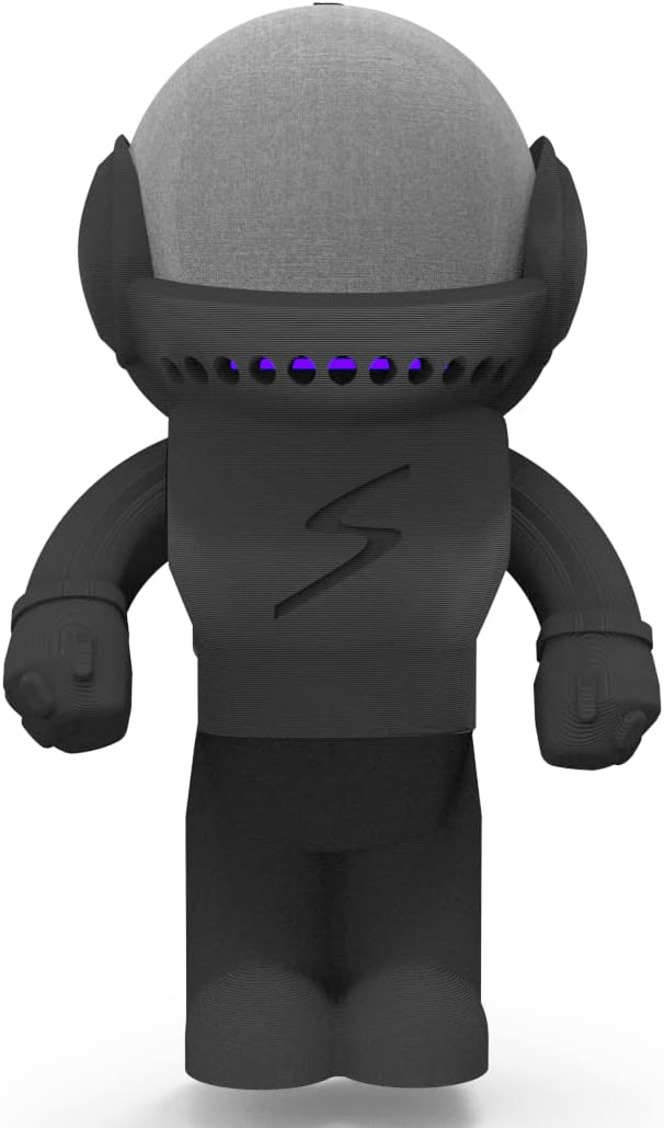 Splin Table Stand Holder for Amazon Alexa Echo Dot (4th & 5th Gen) and Apple HomePod Mini, Astro Hero Style (Black)