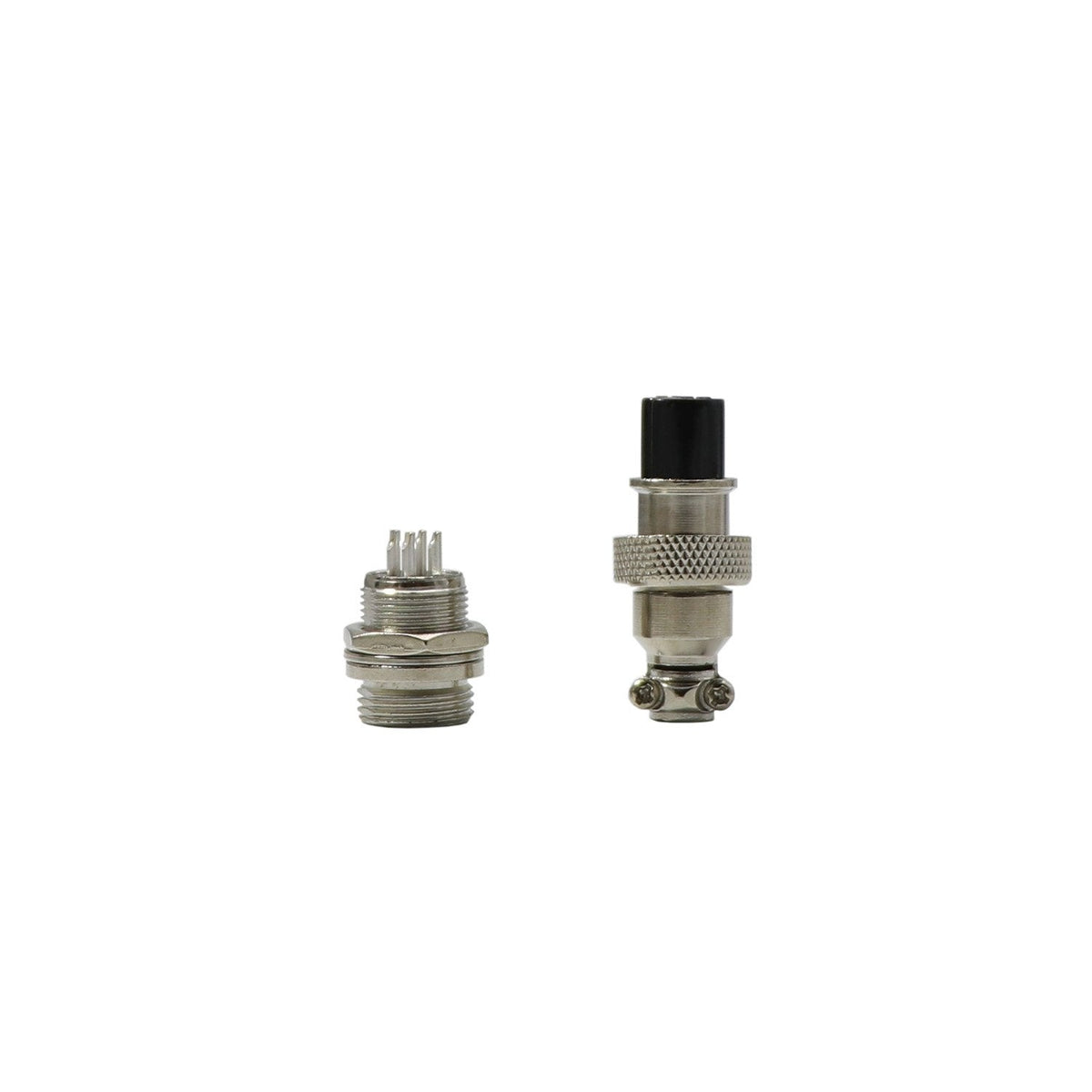 Aviation Connector Plug, 5 Pcs GX12 4 Pin Thread Female Socket and Male Socket Panel Metal Aviation Wire Connector