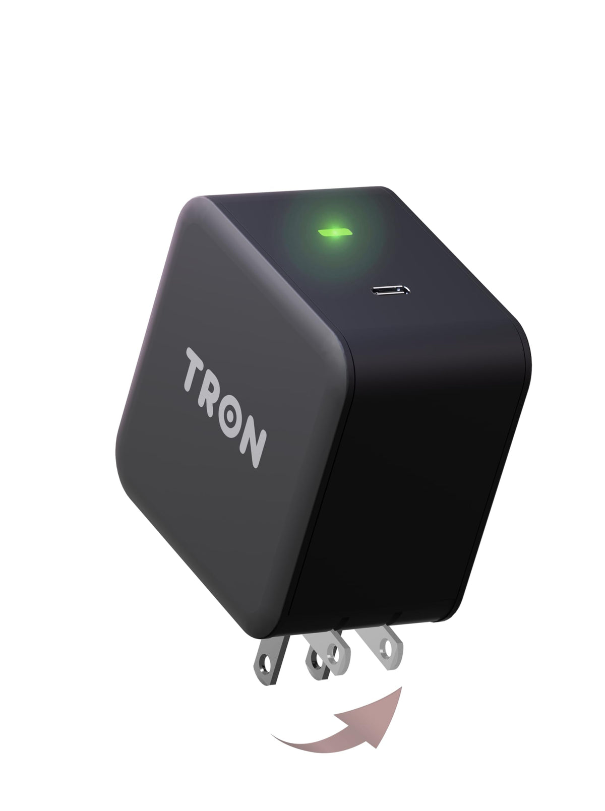 Tron 25W USB-C Power Adapter with 5FT 2-in-1 Digital Display Braided Cable - Fast Charging Solution for Home, Office, and Travel Use, TR69