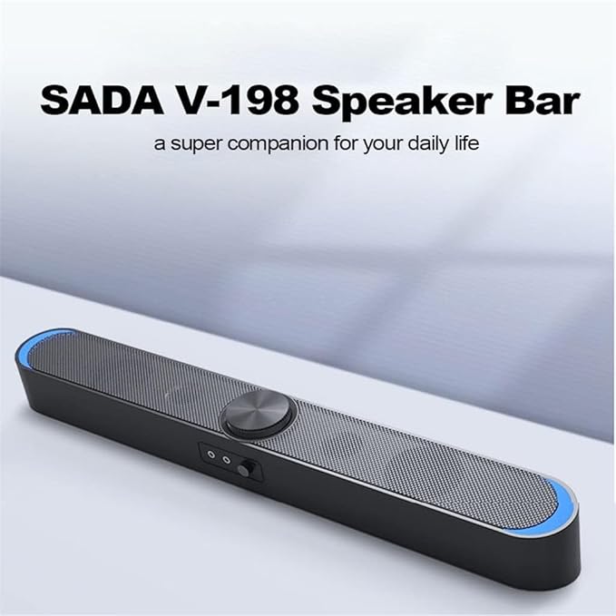 Computer Speakers for Desktop USB Powered Speaker Bar Portable Computer Speakers 3.5mm Audio Mic Plug Wired Soundbar Speaker for PC Tablet Laptop(D)