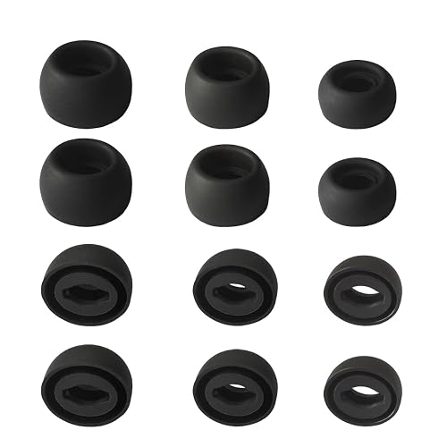 Luckvan Silicone Ear Tips for Galaxy Buds Pro Replacement Earbuds Tips for Galaxy Buds Pro Earbuds 6 Pairs LMS Black