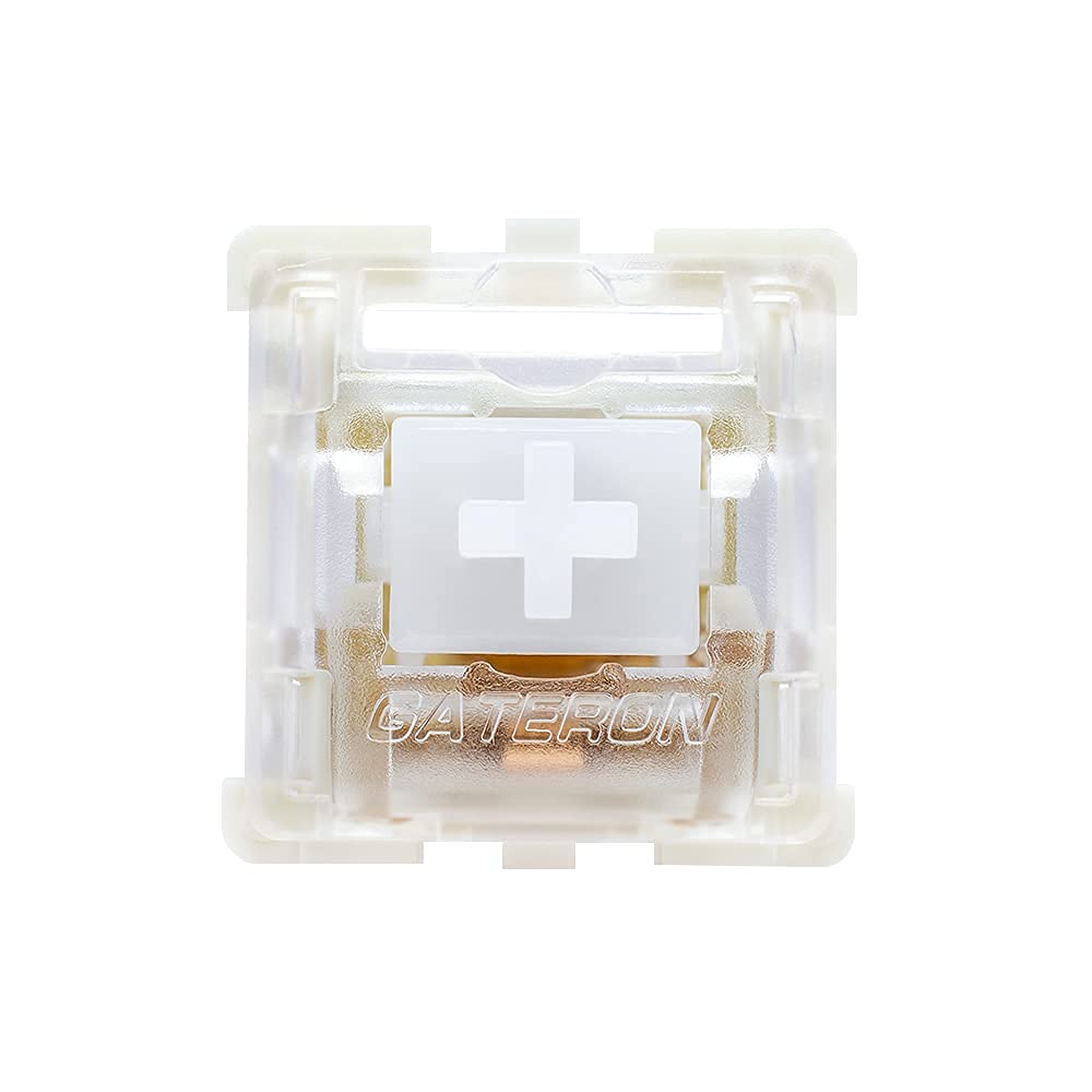 Gateron KS-9 20 Pack White Switches, 3-pin White-Shell for Mechanical Keyboards, Supporting SMD RGB Light