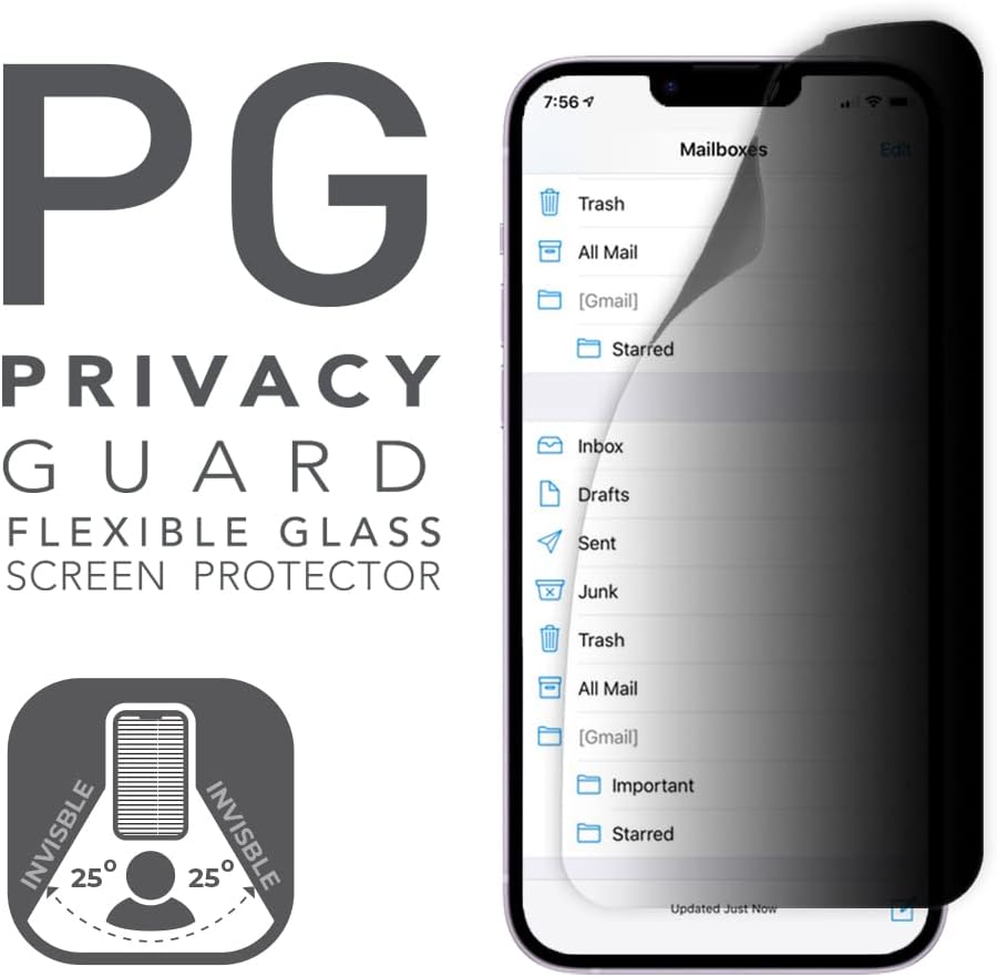 ARMOR Flexible Glass Screen Protector, Privacy Guard 9H for iPhone 14 Plus