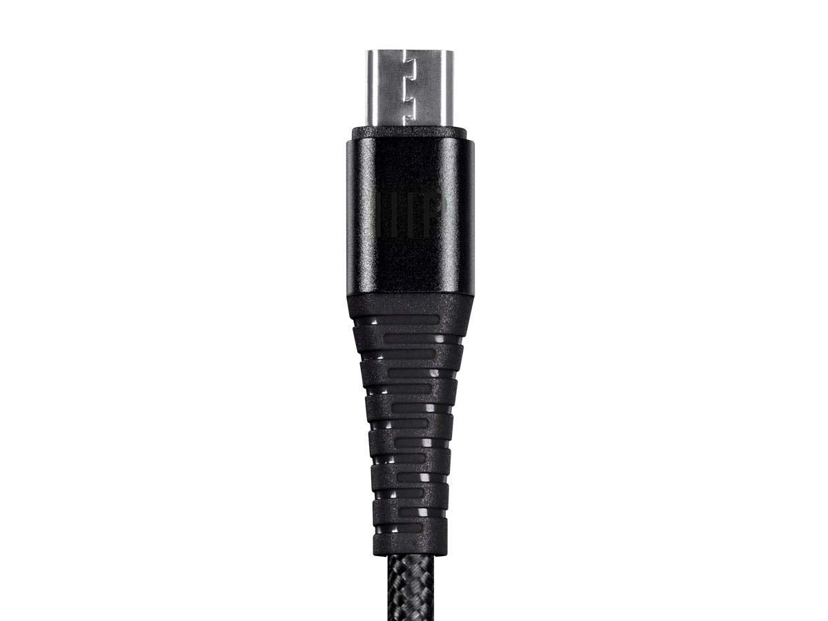 Monoprice USB 2.0 Micro B to Type A Charge & Sync Cable - 3 Feet, Black, Durable Nylon-Braid